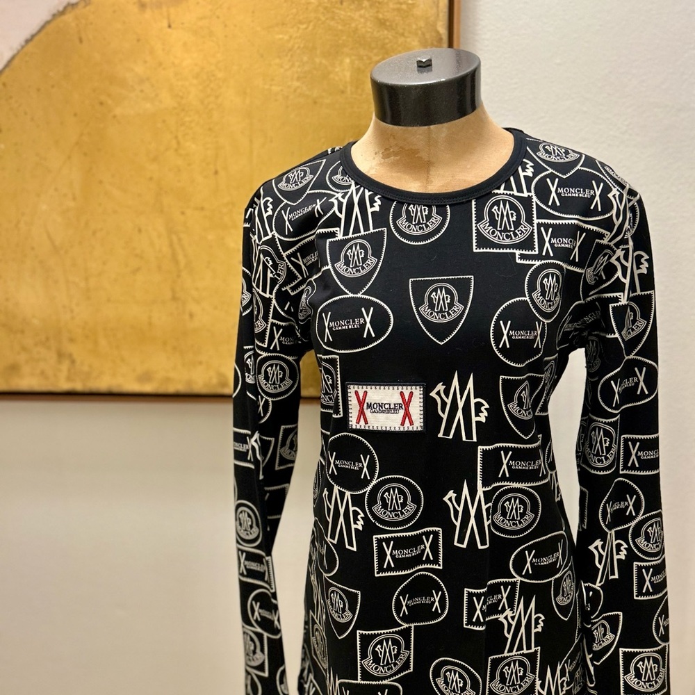 Moncler Black and White Patterned Shirt
